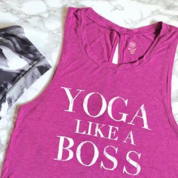 GAIAM Tops - Price Drop ⬇️ Graphic Yoga Like a Boss Tank Top